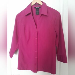 Style & Co. Women's Magenta Button-Down Shirt